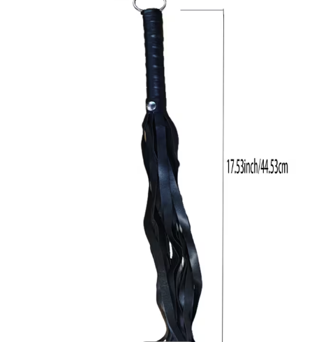 LEATHER WHIP WITH METAL RING