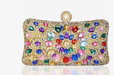 Multi Color Diamond Clutch Purse