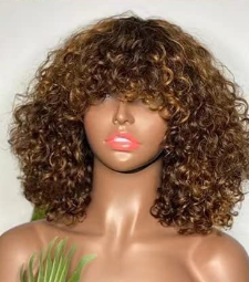 Curly Ombré Blonde 14 inch Human Wig