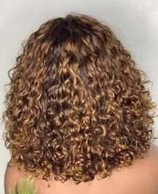 Curly Ombré Blonde 14 inch Human Wig