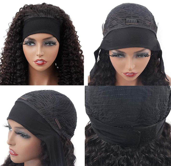 Headband Deep Wave Human Wig