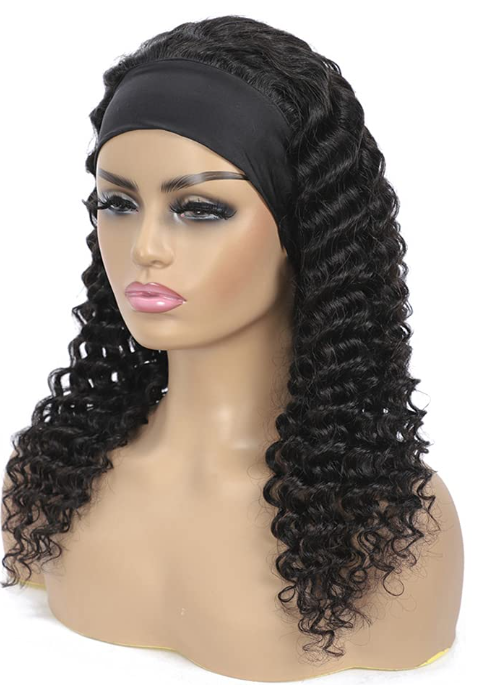 Headband Deep Wave Human Wig