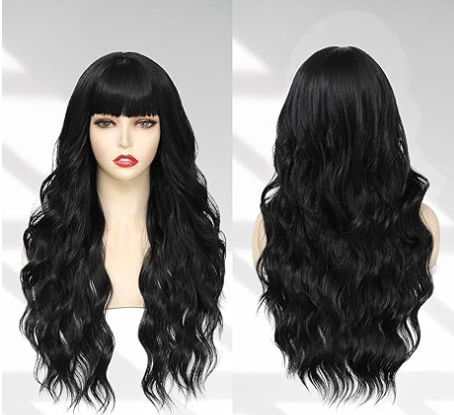 BLACK BANG 26 INCH SYNTHETIC WIG