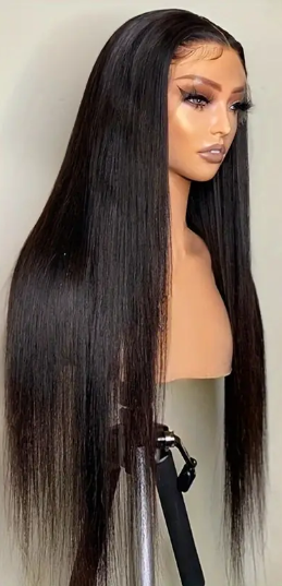 Black Silky Straight 30 inch human wig