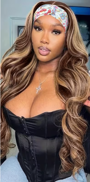 Headband Body Wave Ombre Human Wig