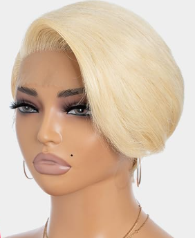 Pixie Style Blonde Human Wig