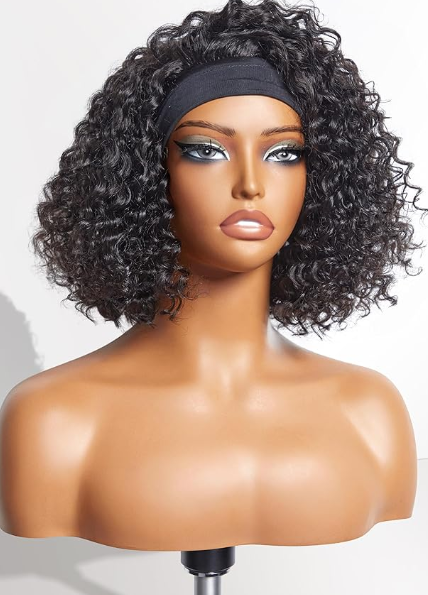 Headband Deep Wave Human Wig